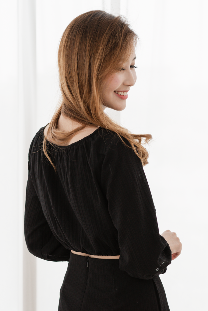 Poppy Ruched Top (Black)