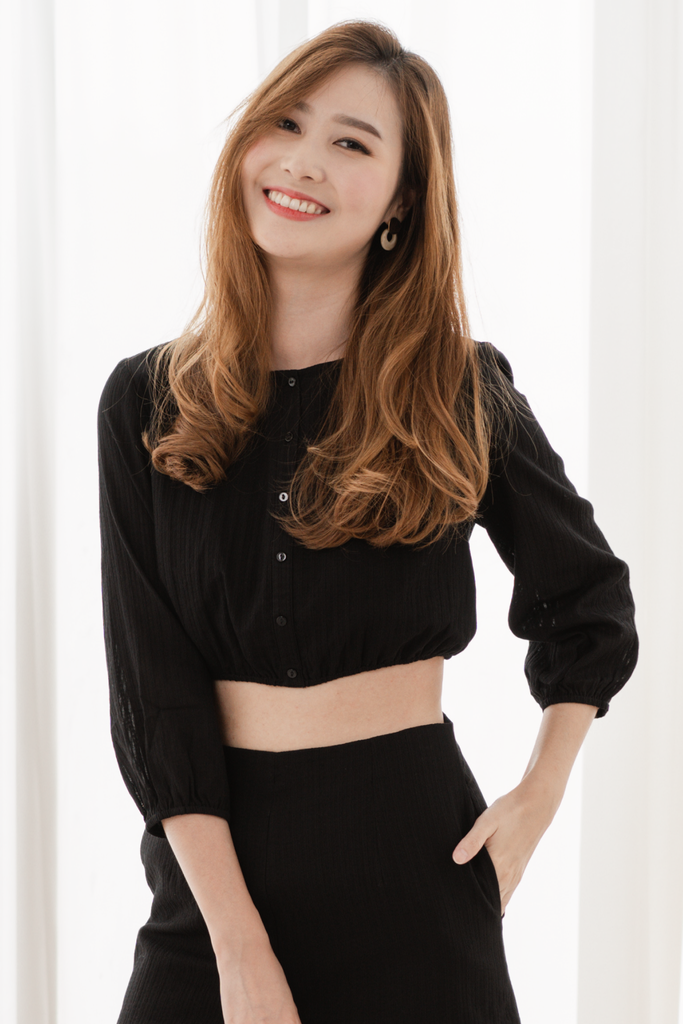 Poppy Ruched Top (Black)